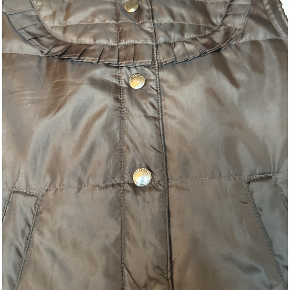 Coffee Shop NY Vest Quilted Women's Size Small Brown Ruffles Coquette Girl - Picture 7 of 14